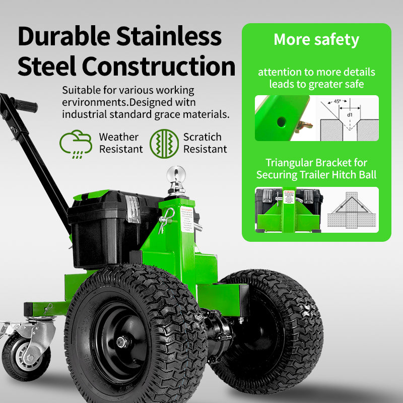 Electric Trailer Dolly, 3600 lbs Motorized Trailer Mover with Dual Hitch Balls, 24V DC Power, 13”X6.5” Tires & Swivel Casters with Brakes, for RV, Caravan, Boat, Utility Trailer